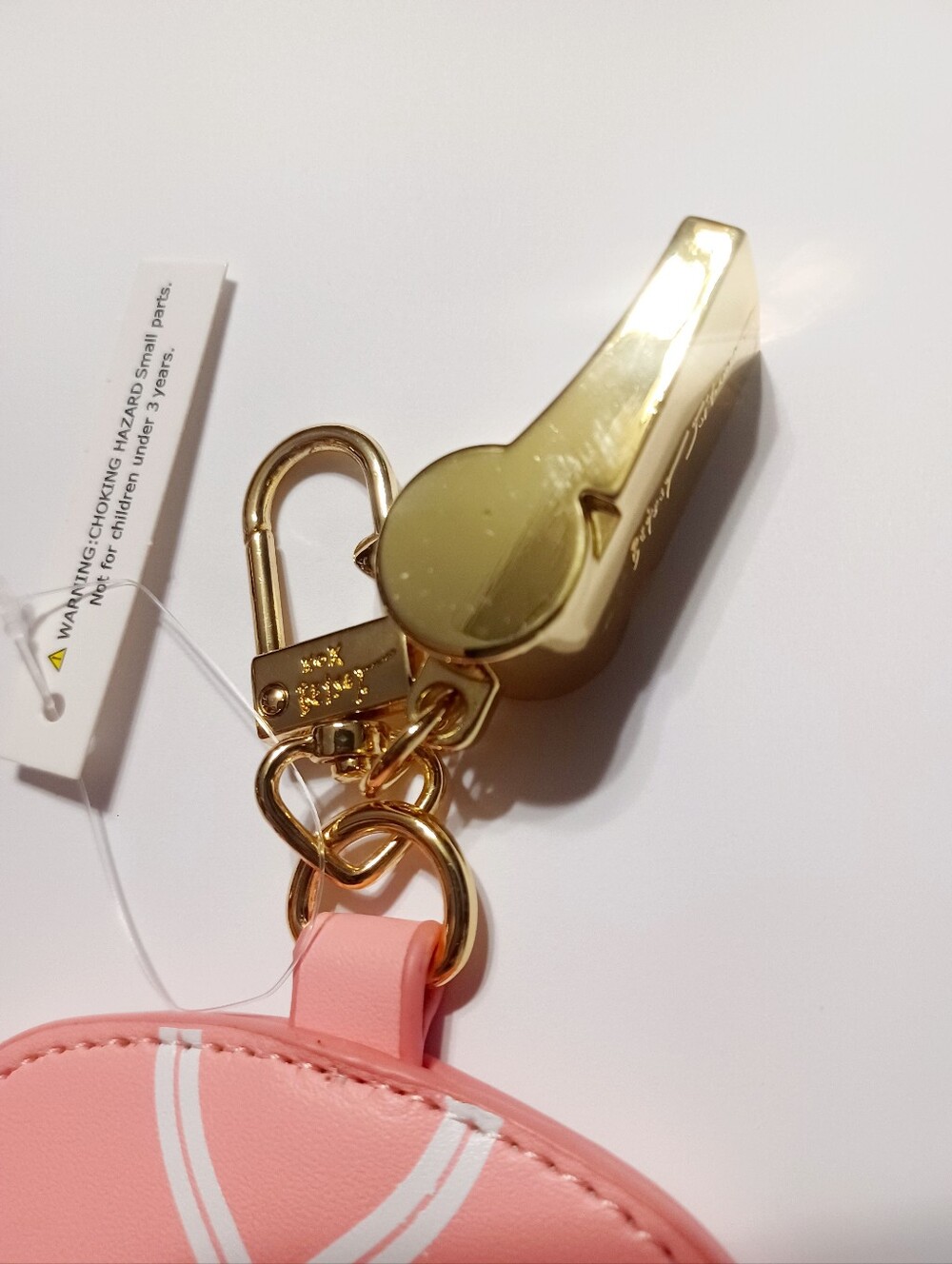 Betsey Johnson Football Jersey & Whistle Key Holder/Bag Charm NWOT - Picture 3 of 7